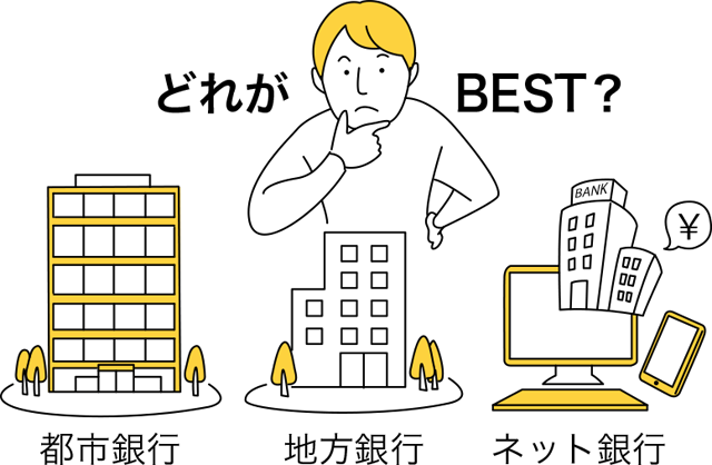 都市銀行、地方銀行、ネット銀行どれがBEST?